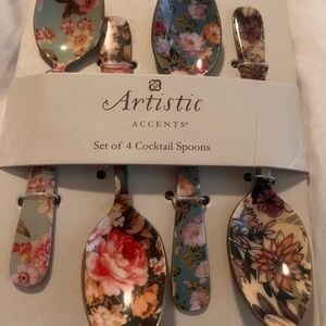 Floral Cocktail Spoons Set
